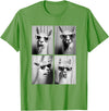 Funny Animal Photography Clothing Co. Funny Llamas with Sunglasses Cool Llama Animals Photo Booth T-Shirt - Grass Green