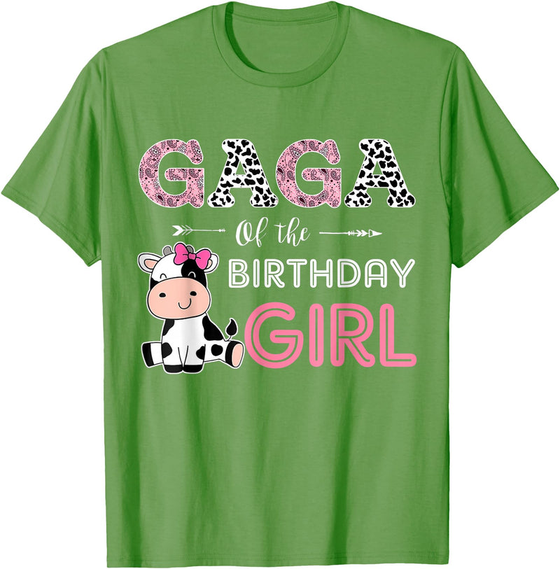 Cow Birthday Cow Lover Gifts For Family Men Woman Gaga of The Birthday Girl Farm Cow Grandma Matching Family T-Shirt - Grass