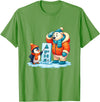 Cute Winter Penguin Polar Bear Humor Funny Penguin Teaching Polar Bear Winter T-Shirt - Grass Green