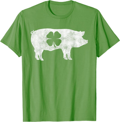 Pig Hog BBQ Meat Gift St. Patrick's Day Shamrock Irish Lucky T-Shirt