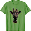 Safari Animal Art Giraffe with Sunglasses Graphic Safari Giraffe Animal Lover T-Shirt - Grass Green