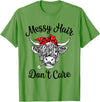 Highland Cow Cattle Bandana Messy Hair Women Girls Scottish Highland Cow Cattle Bandana Messy Hair Don't Care T-Shirt -