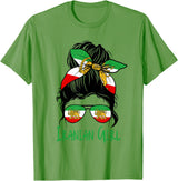 Iran For Women Iranian For Girl Flag Lion Persian T-Shirt - Grass Green