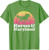 Horses and Maryland Apparel Co Horse and Maryland Women or Girls Horses T-Shirt - Grass Green
