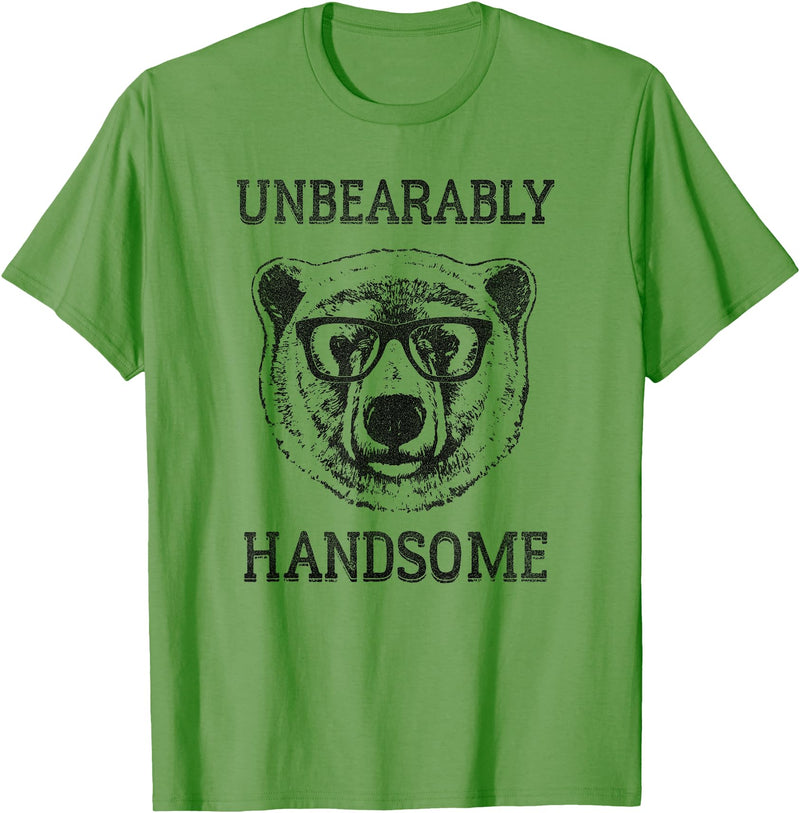 Trendy Apparel Trendy Unbearably Handsome Stunning Bear Face T-Shirt - Grass Green