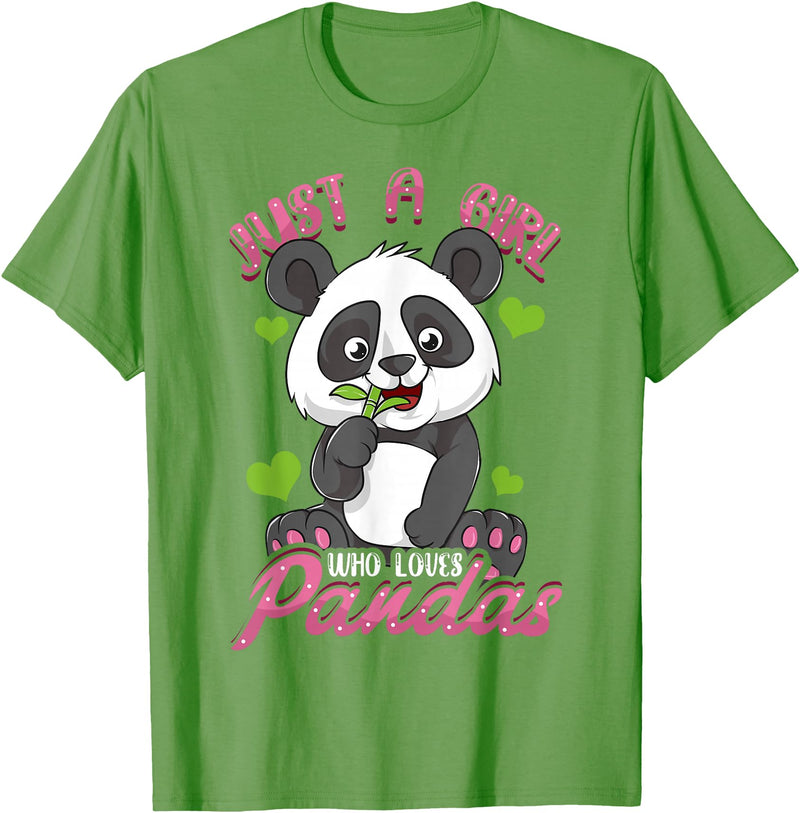Panda Shirt & Tees Just A Girl Who Loves Pandas Shirt for Girls T-Shirt - Grass Green
