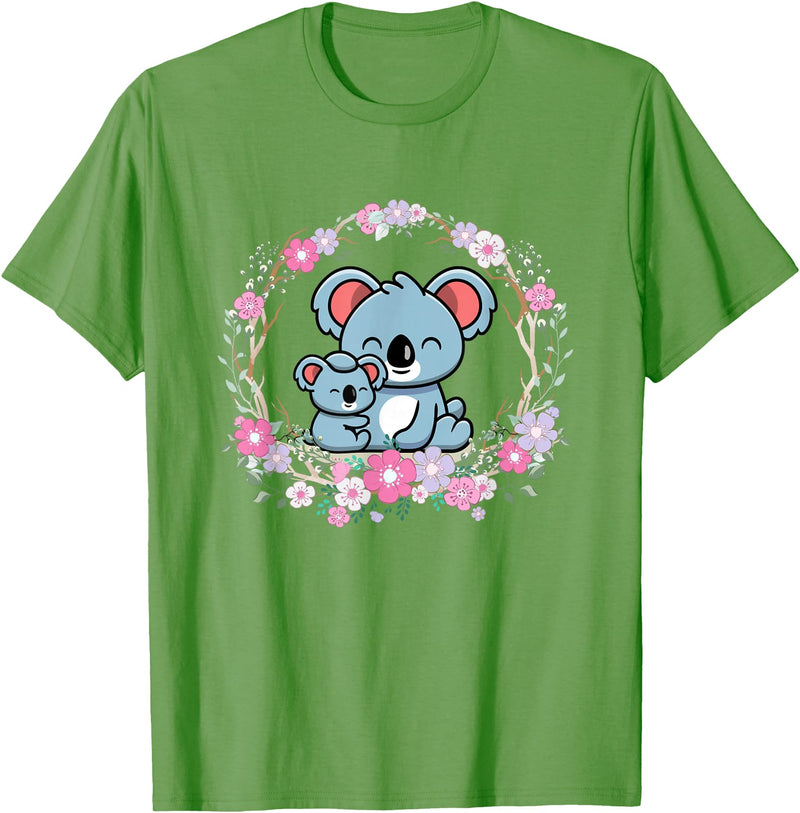Cute Koala Mama Bear and Baby Mothers Day Apparel Mother's Day koala Mom and Baby Koala T-Shirt - Grass Green