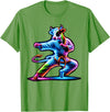 Cow Karate Black Belt Apparel Cow Karate Kick Punch Cute Funny Cool Martial Arts Cow T-Shirt - Grass Green