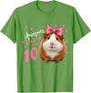 Funny Guinea Pig Birthday Party Girls 10 Years Old Guinea Pig Birthday for Girls 10th Bday T-Shirt - Grass Green
