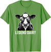 Farmstead Legends Legend Dairy, Cool Cow with Sunglasses T-Shirt - Grass Green