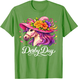 Funny Outfit Men Women 2026 Horse Racing Funny Derby Day 2026 Horse Racing T-Shirt - Grass Green