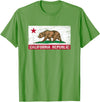 Graphic Club Inc. California Republic Flag - CA - Distressed Design - Classic T-Shirt - Grass Green