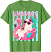 Funny Summerween Ghost Summer Halloween Vacation Summerween Funny Ghost Halloween Summer Floating in Flamingo T-Shirt -