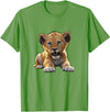 Lion Cubs Cute Lion Shirt Lions Lovers Gifts Lion Cub Angry Lion Lovers Lion Shirt Boys Girls Male Lions T-Shirt - Grass Green