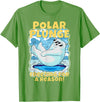 Ice Cold New Years Arctic Iceberg Freeze Swim Team Polar Plunge Freezing For A Reason! Cool Polar Bear Swimming T-Shirt - Grass Green