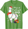 Funny Fa La La Llama Christmas Shirt FA La La Llama Christmas Funny Lllama Lover Xmas Pajamas T-Shirt - Grass Green
