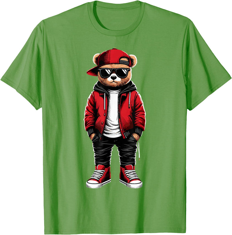 Funny Hip Hop Music lover Hip Hop Teddy Bear Rap Music T-Shirt - Grass Green