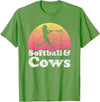 Softball and Cows Apparel Co Softball and Cows Women or Girls Cow T-Shirt - Grass Green