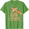 Giraffe Faith Kids Christian Jungle Animal Tall Let Your Faith Be Taller Than Your Fear Kids Giraffe Jungle T-Shirt - Grass Green