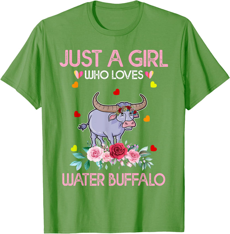 Just A Girl Who Loves Water Water Buffalo Gifts Buffalo Tee Women Just A Girl Who Loves Water Water Buffalo T-Shirt - Grass