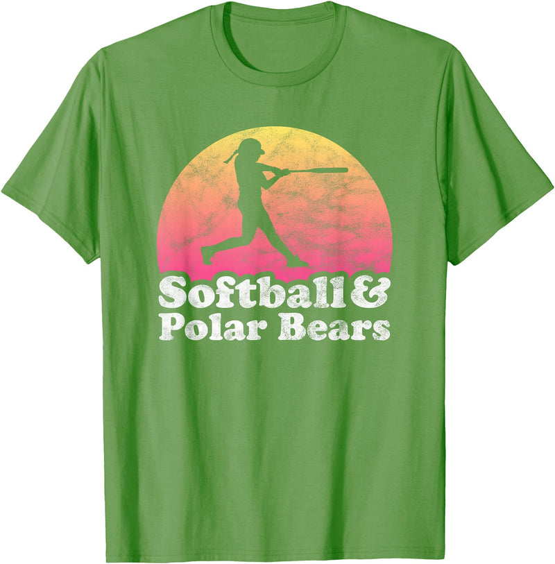 Softball and Polar Bears Apparel Co Softball and Polar Bears Women or Girls Polar Bear T-Shirt - Grass Green