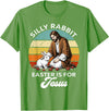 Silly Rabbit Easter Is for Jesus Easter Day Christian Bunny T-Shirt in Grass Green