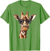 Ägiraffe. Giraffe Sunglasses T-Shirt - Grass Green