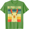 Funny Llama Gift Llama Lover Accessories & Stuff Cool Llama for Men Women No Prob Llama Alpaca Farming Animal T-Shirt - Grass Green