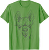 Funny Llama Alpaca Animal Lover Gifts Clothing Llama Alpaca Line Art T-Shirt - Grass Green