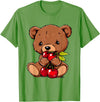 Cute Cherry Animals Cherry Bear Cute Bear Nature Cherry Fruit Artwork Wildlife T-Shirt - Grass Green