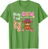 Holy Cow I'm 4 Highland Cow 4th Birthday Holy Cow I'm 4 Highland Cow Farming 4th Birthday 4 Years Old T-Shirt - Grass Green