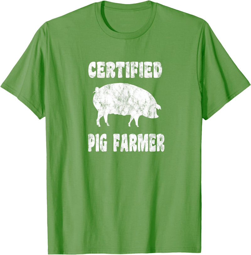 Pig Gifts for Men Women Boys Girls Toddlers by RJ - Unisex Adults Black Cotton 65% Polyester 35% Modern Animal Print Crew Neck Short Sleeve T-Shirt - Small - Office, Work - Casual - 1 Count - Grass Green