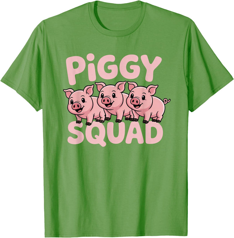Piggy Squad - Matching Outfit Pig Lover Design T-Shirt - Grass Green