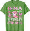 Pink Western Cowgirl Bday Party Family Matching G-Ma Of The Birthday Cow-Girl Rodeo Cowgirl Bday T-Shirt - Grass Green