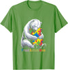 Autism Mama Mom Bear Support Autism Proud Autism Mom Bear Autism Awareness Month T-Shirt - Grass Green