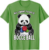 Grandio Design Cute Funny Animal Lover Gifts Panda Bocce Ball All I Want To Do Is Cute Funny Bear Player T-Shirt - Grass Green