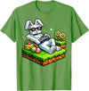 Bunny Happy Easter Day Egg Video Game Gift Men Boy Kid Gamer T-Shirt in Grass Green