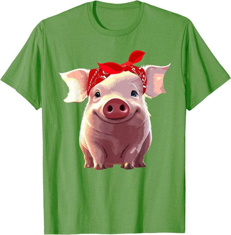 Pig Gift Pig Lover Stuff & Pig Novelty Accessories Funny Pig Design for Women Girls Kids Toddlers Piggy Lovers T-Shirt - Grass Green