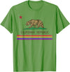 CALIFORNIA STATE FLAG LGBTQ GAY PRIDE RAINBOW TEES CALIFORNIA STATE FLAG BEAR LGBTQ GAY PRIDE RAINBOW PARADE T-Shirt - Grass Green