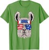 Mega USA Patriotic Animal Shirts USA Patriotic Llama Shirt - July 4th T-shirt - Alpaca T-Shirt - Grass Green
