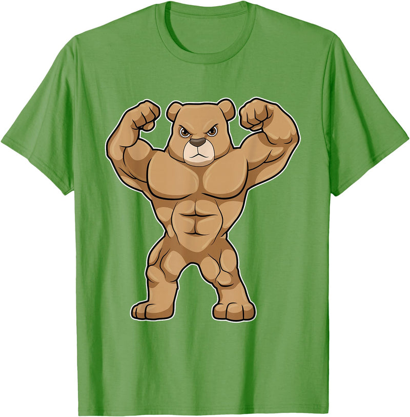 Snabdesign84 Bear Bodybuilder Bodybuilding Sports T-Shirt - Grass Green