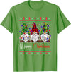 Xmas Lights Gnomes Holiday Graphics Merry Christmas Leopard Buffalo Red Plaid for Men Women T-Shirt - Grass Green