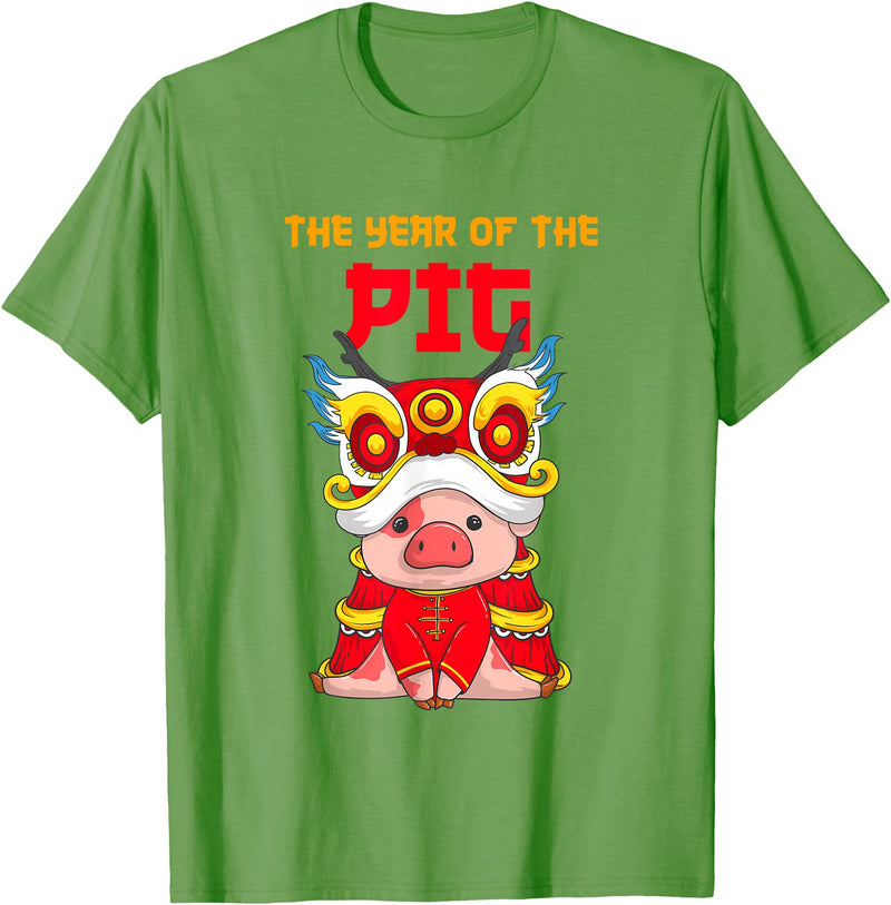 The Year Of The Pig 2031 Chinese Lunar New Year Year Of The Pig 2031 Chinese New Year Zodiac Sign Kids T-Shirt - Grass Green