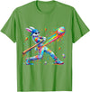 Funny Dripping Drip Rabbit Bunny Baseball Easter Men Boy Kid T-Shirt (Black) in Grass Green