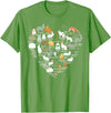 Love Bunnies Funny Rabbit Heart Small T-Shirt in Grass Green