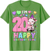 Cow Birthday Shirts By SSA.Co Farm Animal Cow Birthday Shirt | Girls 20th Birthday Cow T-Shirt - Grass Green