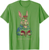 Retro Rabbit Death to Tyrants Vintage 90s, Funny Quote T-Shirt in Grass Green