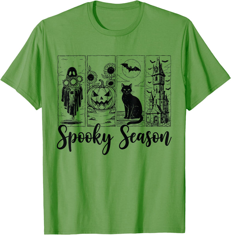 Halloween Spooky Tee Vintage Halloween Horror Spooky Season T-Shirt - Grass Green