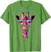 Colorful Giraffe Sunglasses Funny Giraffe Sunglasses T-Shirt - Grass Green