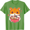 Cute Hamster Eating Ramen Hamster Lovers T-Shirt - Grass Green